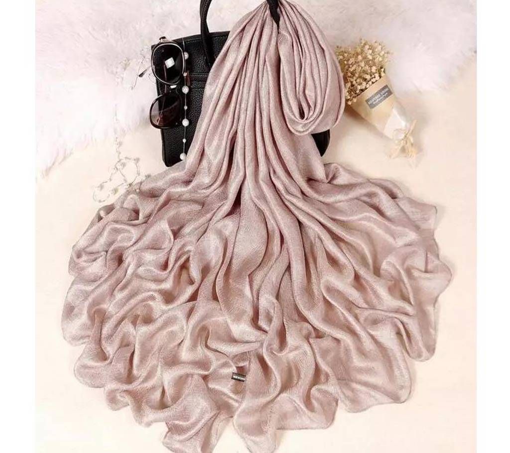 Golden Pink Silk Hijab For Women