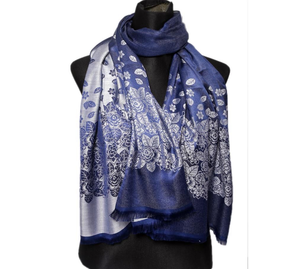 Navy Blue Silk Hijab For Women