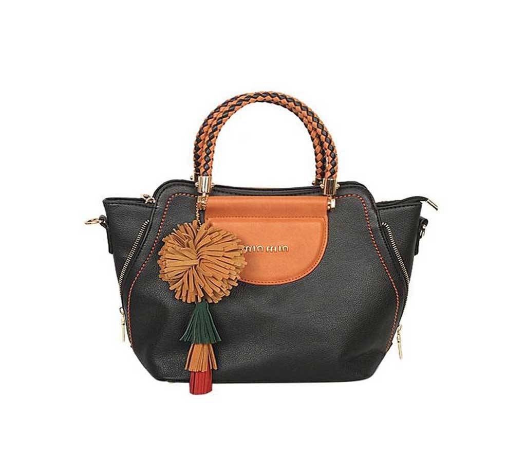 Black Artificial Leather Hand Bag for Women