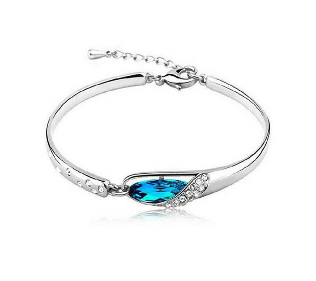 Blue stone setting alloy bracelet