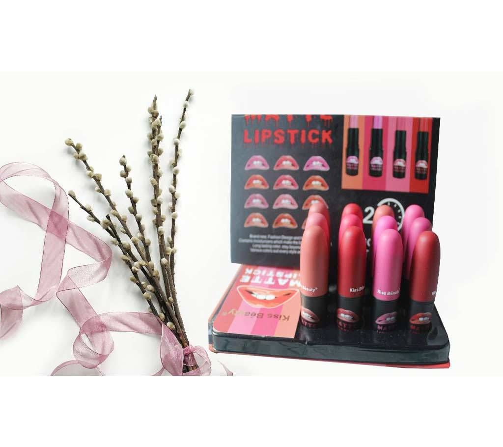 Kiss Beauty Matte Waterproof Lipstick - 1.3g - Korea - 1pc