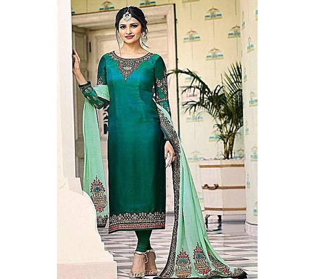 Unstitched Dark Green Georgette Salwar Kameez
