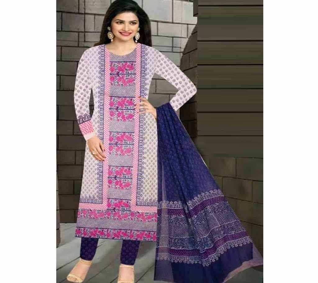 Unstitched block printed cotton replica salwar kameez seblock-624