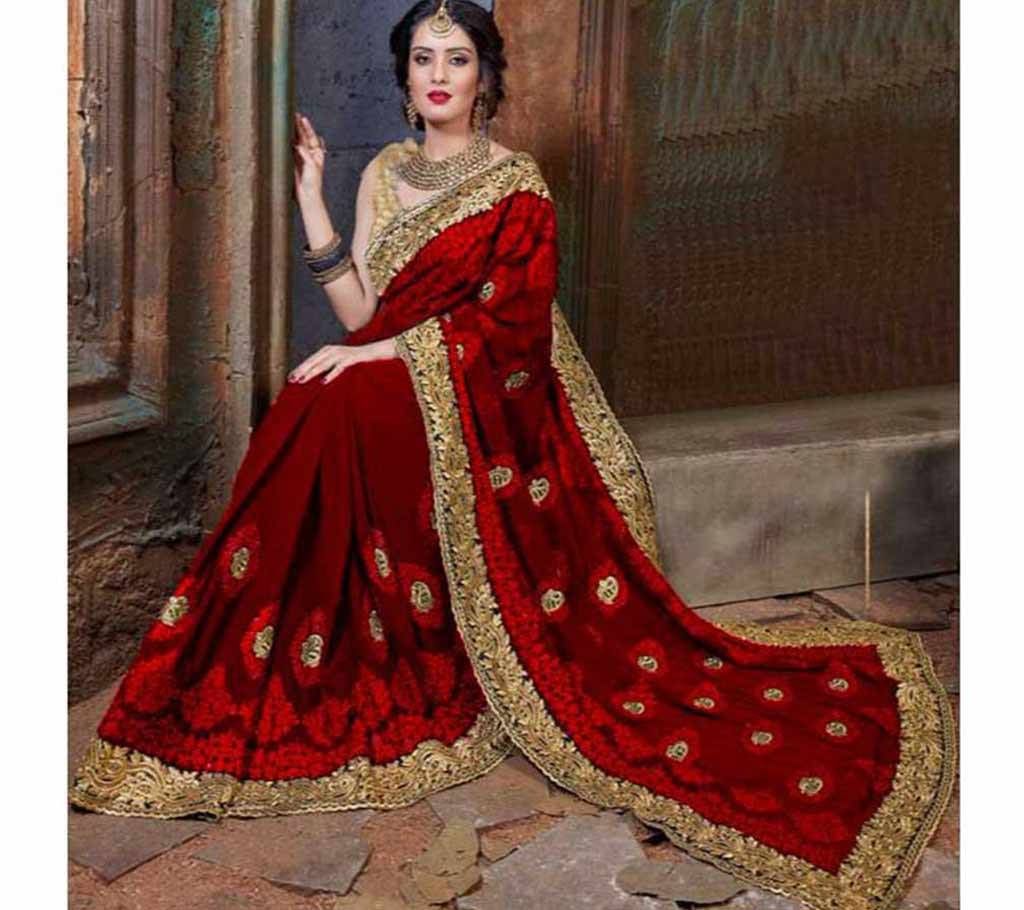 Indian Soft Georgette Embroidery Sharee (Replica)