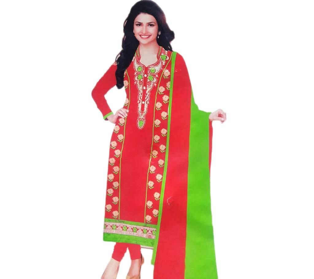 Indian Unstitched Cotton Three Piece-copy  