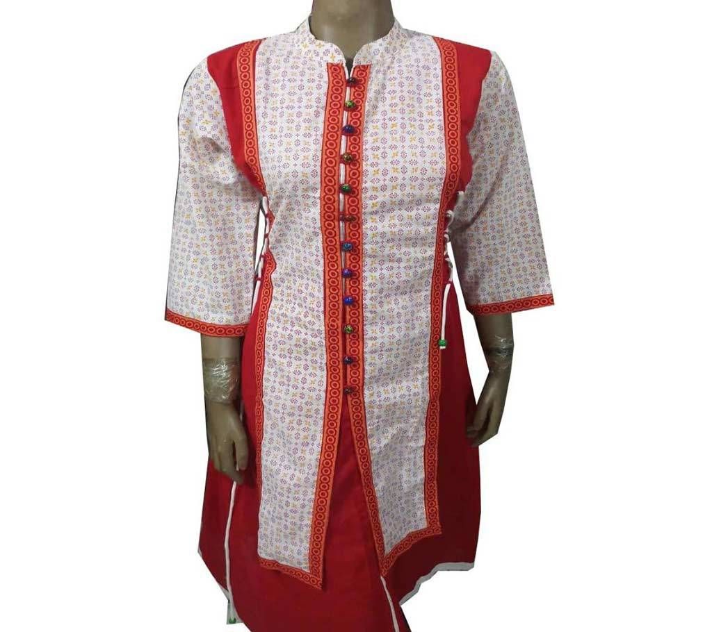 Ladies Stitched Cotton Long Kurti 