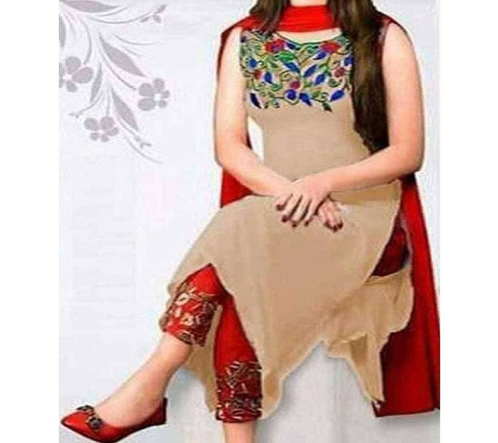 Unstitched Blue &botol green Salwar Kameez For Women - Copy