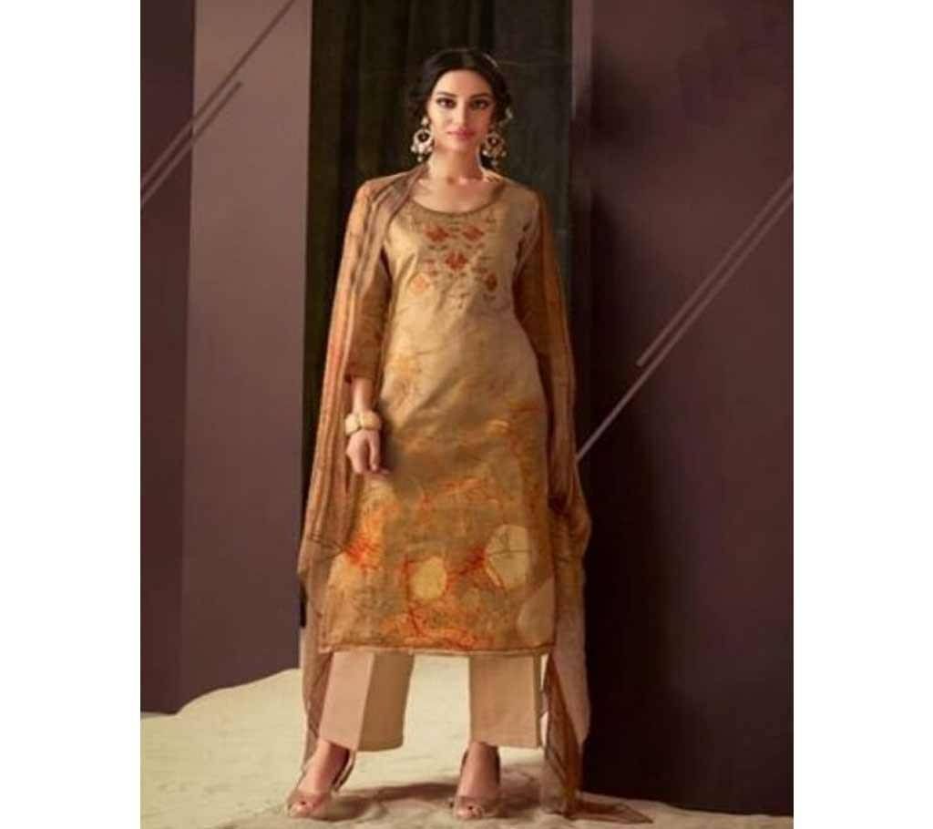 Unstitched Cotton Embroidery Indian 3pcs Selwar Kamez - Copy