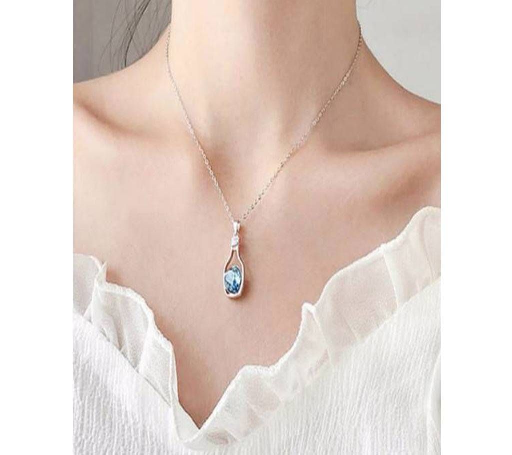 New Peach Drift Bottle Power Crystal Necklace