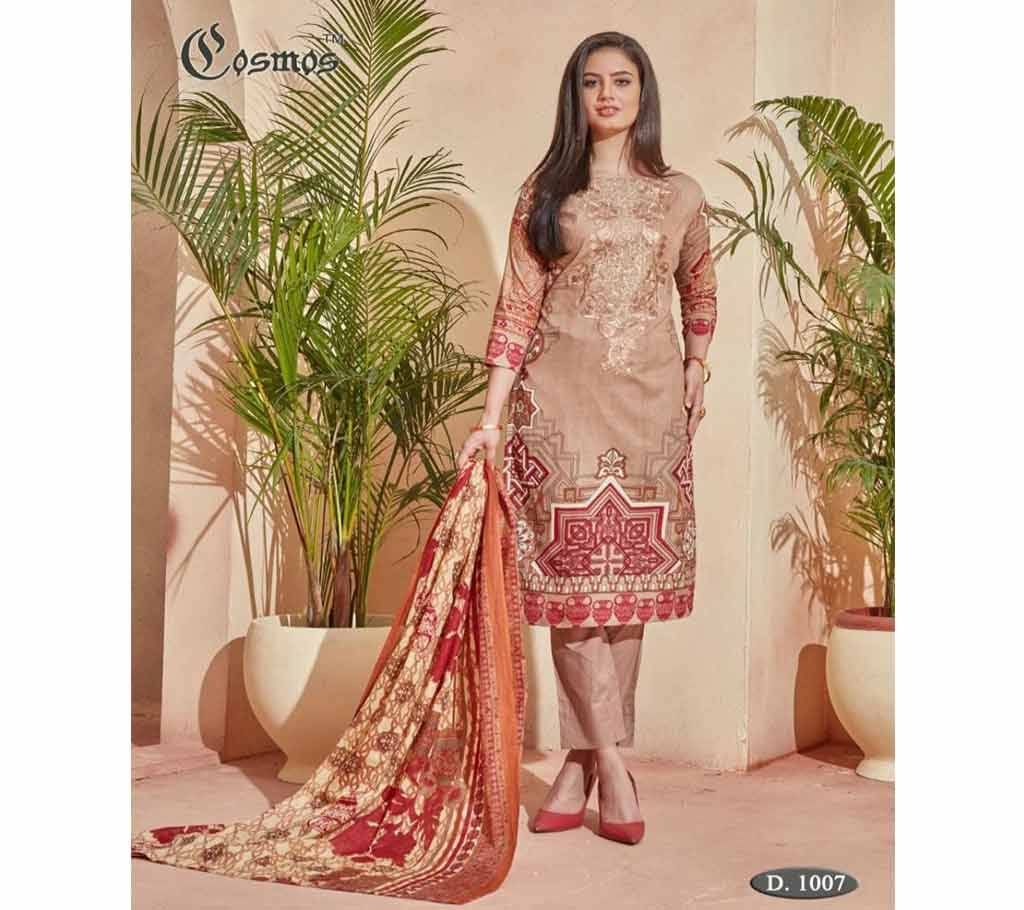 Cosmos Saadia Noor Lawn Collection Vol 1 - 1006 - Dark Salmon Brown - ASI