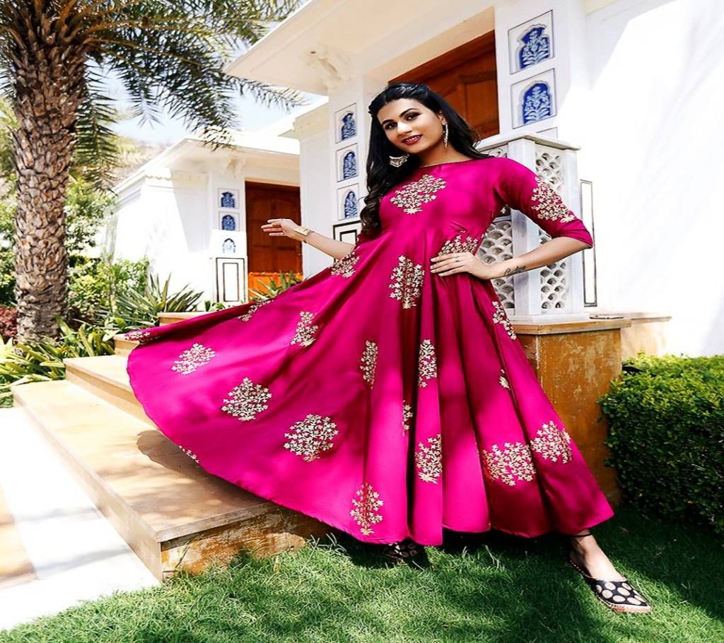 Latest Designed, High Quality Cotton Fabric, Exclusive, Fashionable, Stylish and ComfortableLatest Designed, High Quality Cotton Fabric, Exclusive, Fashionable, Stylish and Comfortable,Gown Salwar Kameez for Women, 