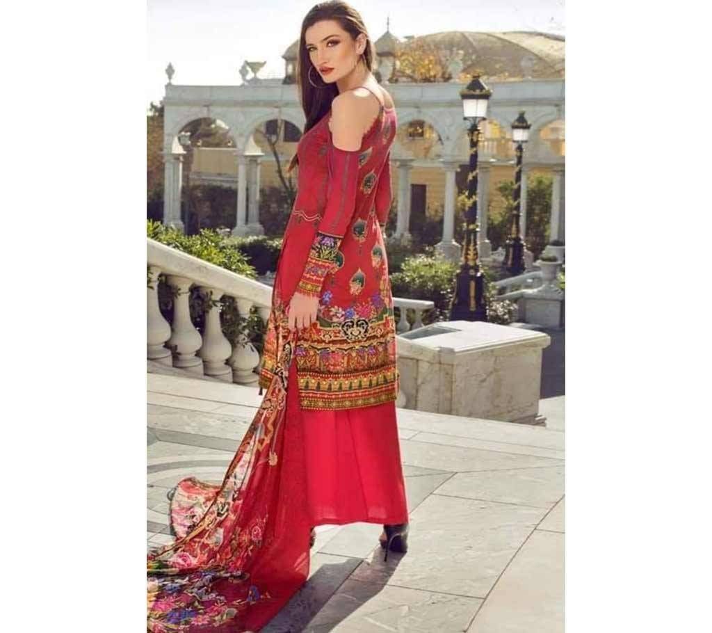 Unstitched Indian kashmiri amdrodary Design Three-Piece 05