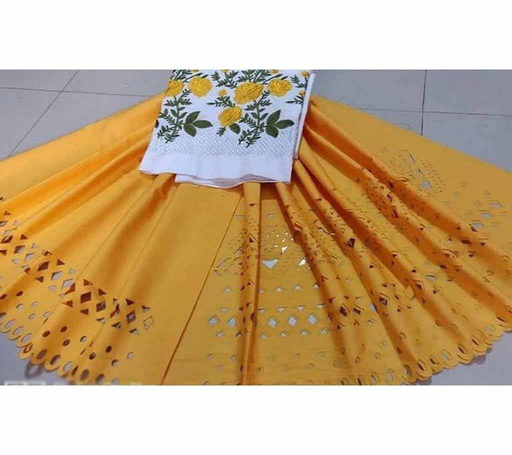 Unstitched PAKISTANI LASAR CUT TWO PIECE SALWAR KAMEEZ-1