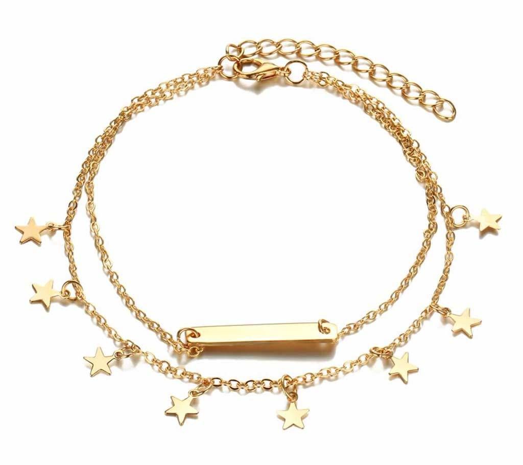 Golden Stars Alloy Chain Anklets