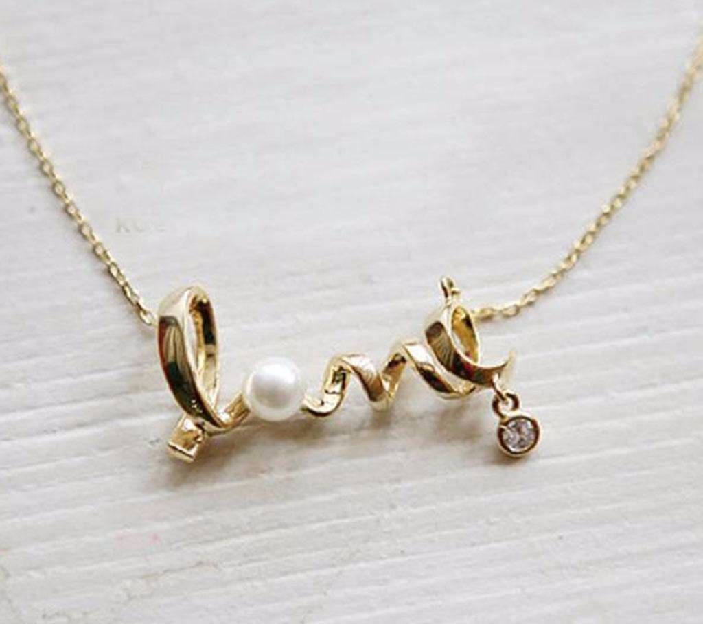 Love shaped gold plated pendant