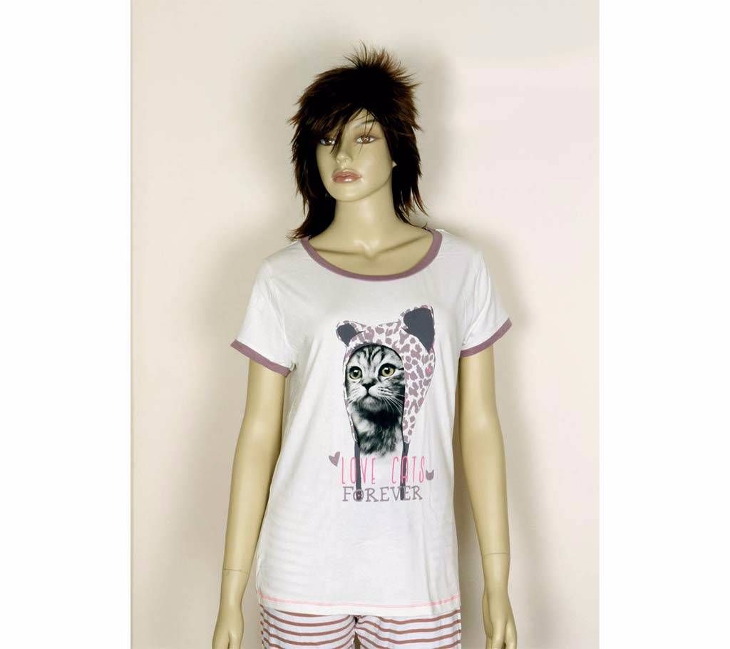 Love cat forever Ladies T-Shirt