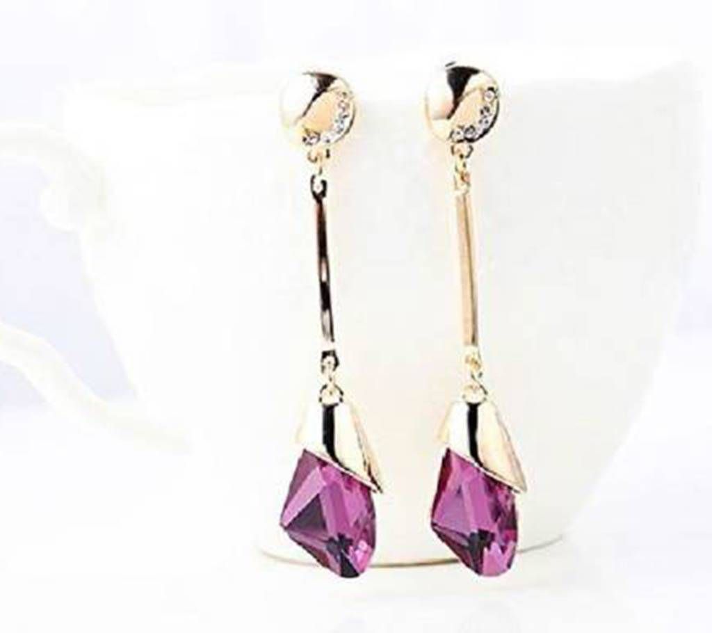Geometric Crystal  Water Drop Earring