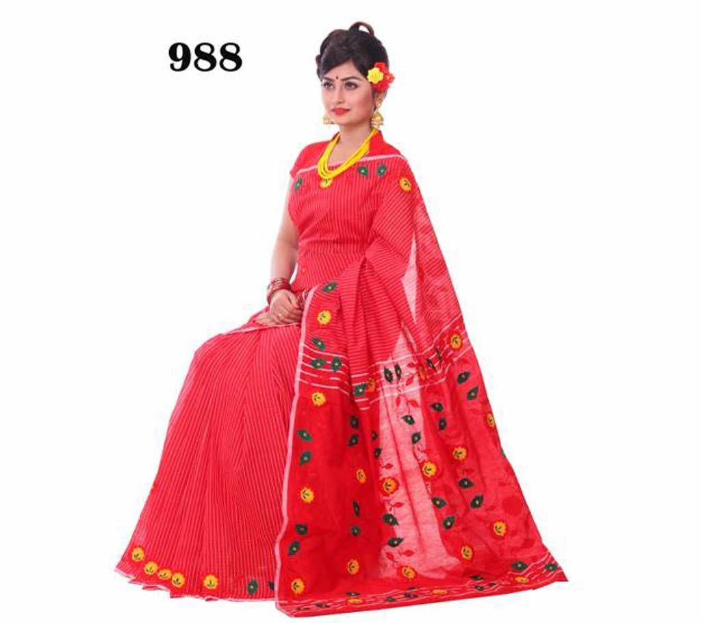 Pure Anddy Silk Saree with Hand Embroidery & Cutwork Design
