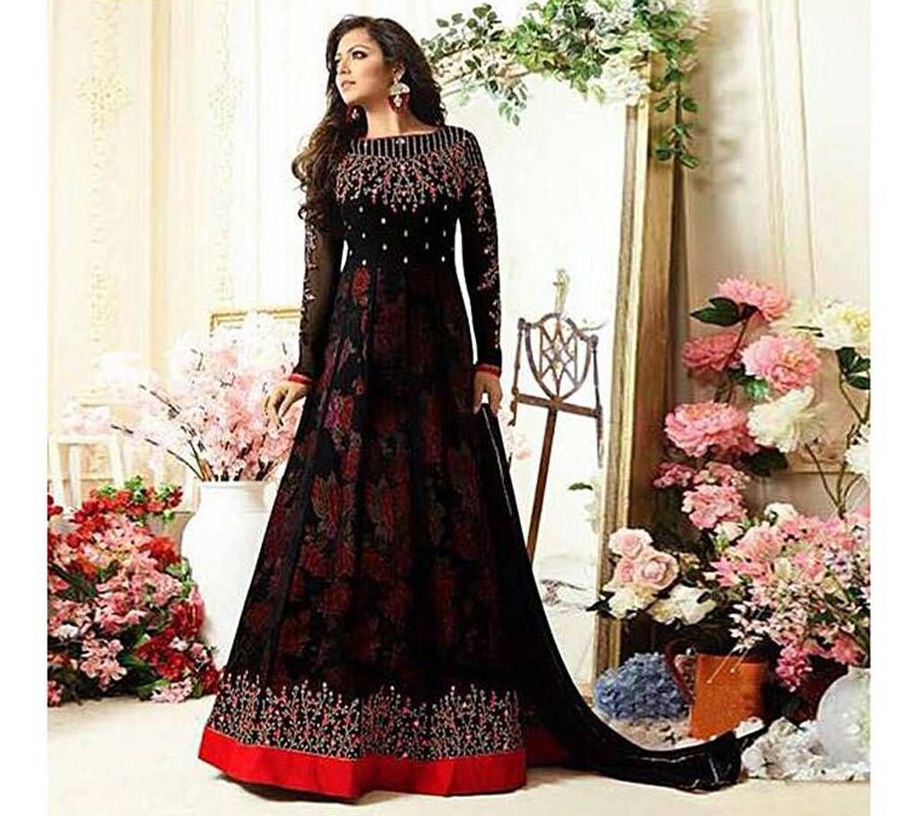 Unstitched Black Embroidery Georgette Gown (Copy)