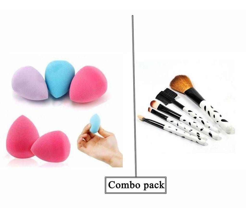 Makeup Brush Set +Makeup Blender Sponge Combo