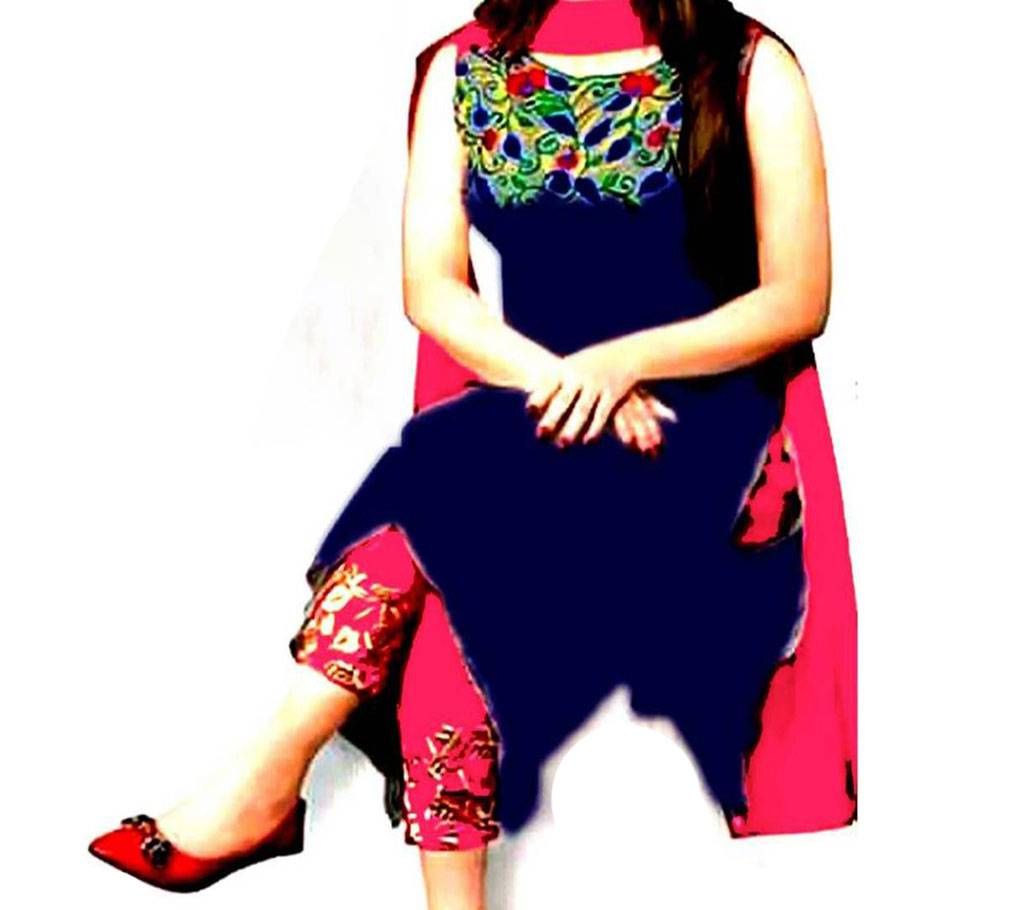 Unstitched Blue Georgette Shalwar Kameez For Women