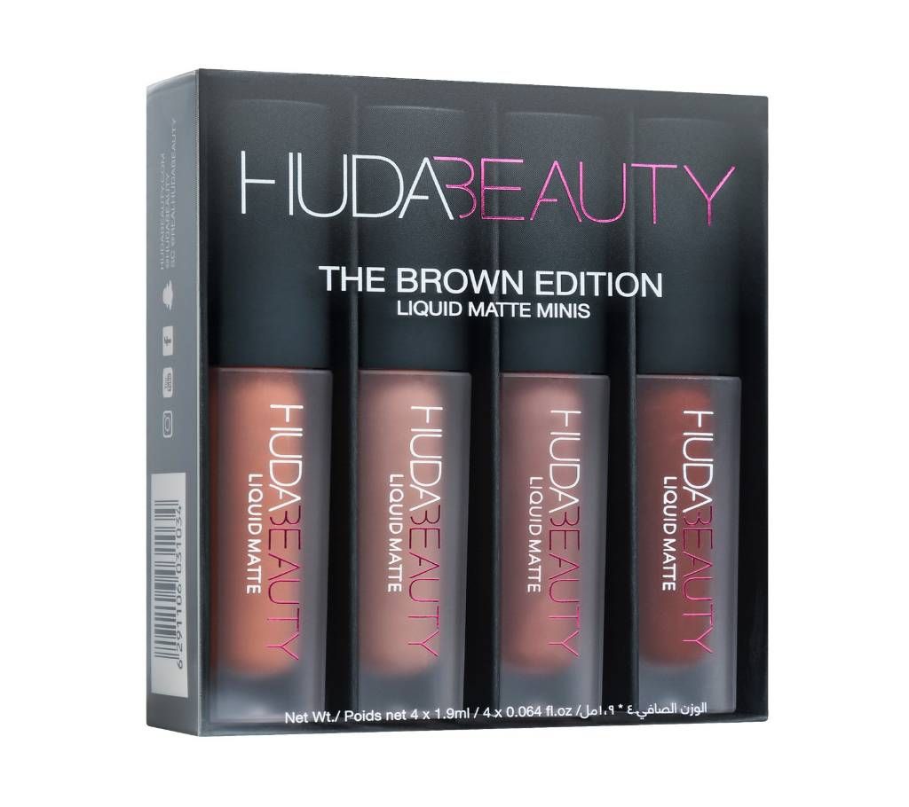 Huda Beauty Liquid Matte Lipstick Mini Set Brown Edition - UK 