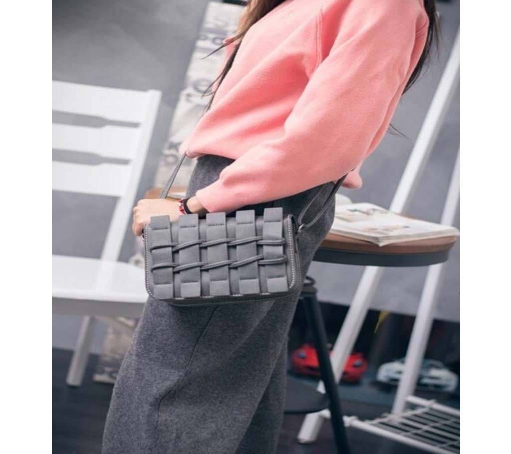 Japanese and Korean version stylish small square package packet mini shoulder bag (1819 Grey)