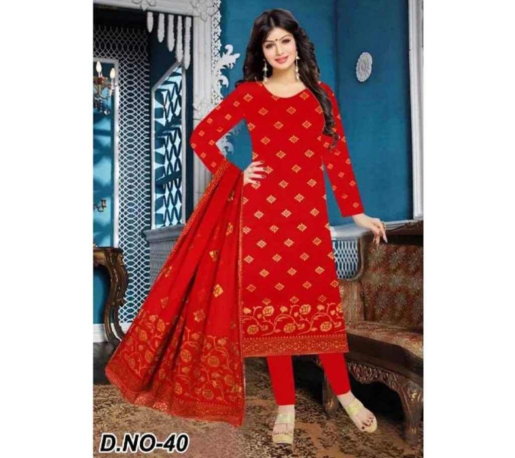 Un-stitched Rajdhani Voyel Cotton Skin print Salwar kameez St block-933 - Copy