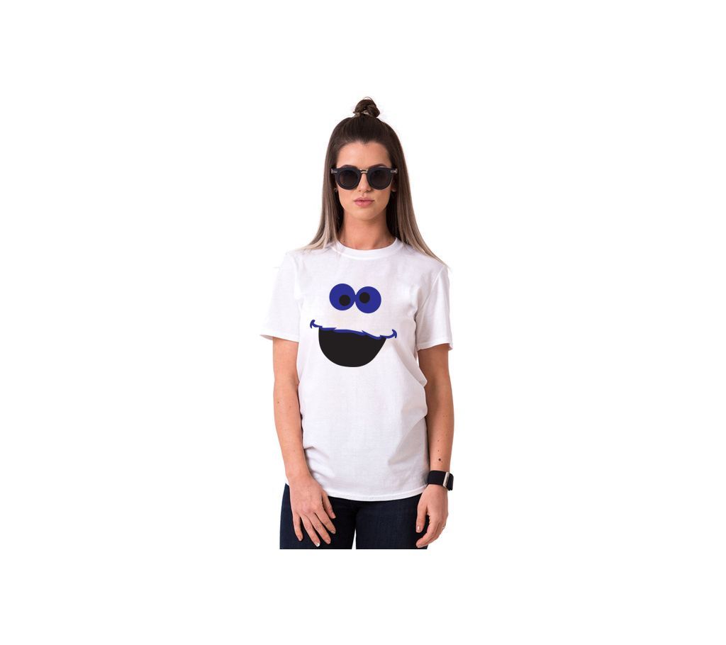 Cartoon Ladies Half Sleeve Cotton T-Shirt