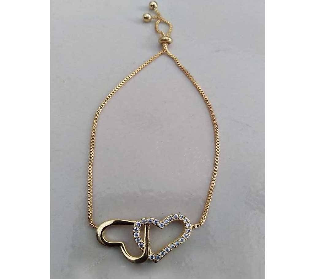 Golden Color Chain Bracelet for Ladies 