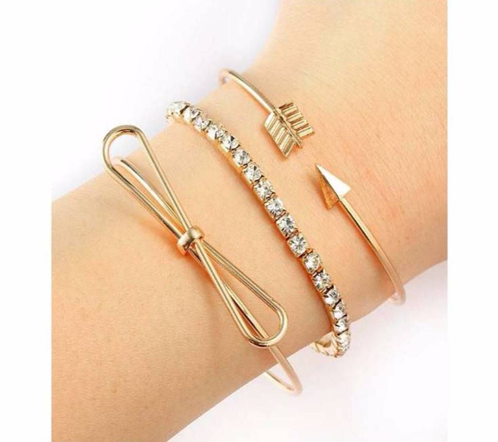 3Pcs/set Simple Charm Crystal bracelet For Women