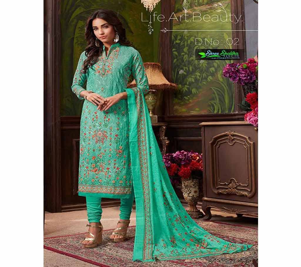 Shree Shalika Unstitched Cotton Three Piece - Copy