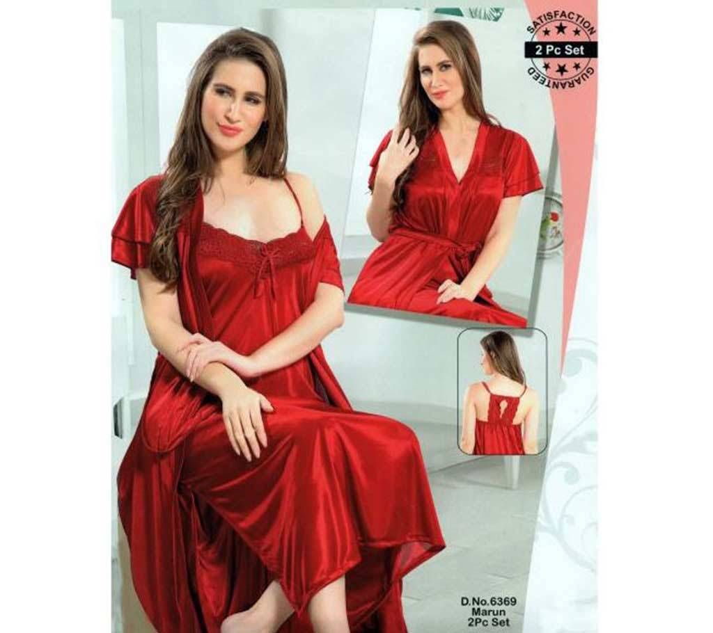 Fashionable Two Part Nighty-6369 Marun