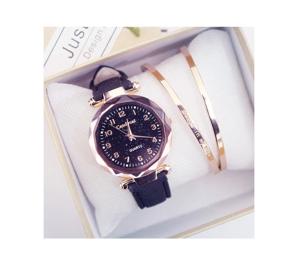 Women Fashion Watches Black Hot Sale Cheap Starry Sky Ladies Bracelet Watch Casual Leather Quartz Wristwatches Clock Relogio Feminino