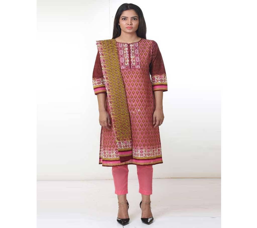Unstitched Star Lawn 3 Pieces - 09-Rose Pink
