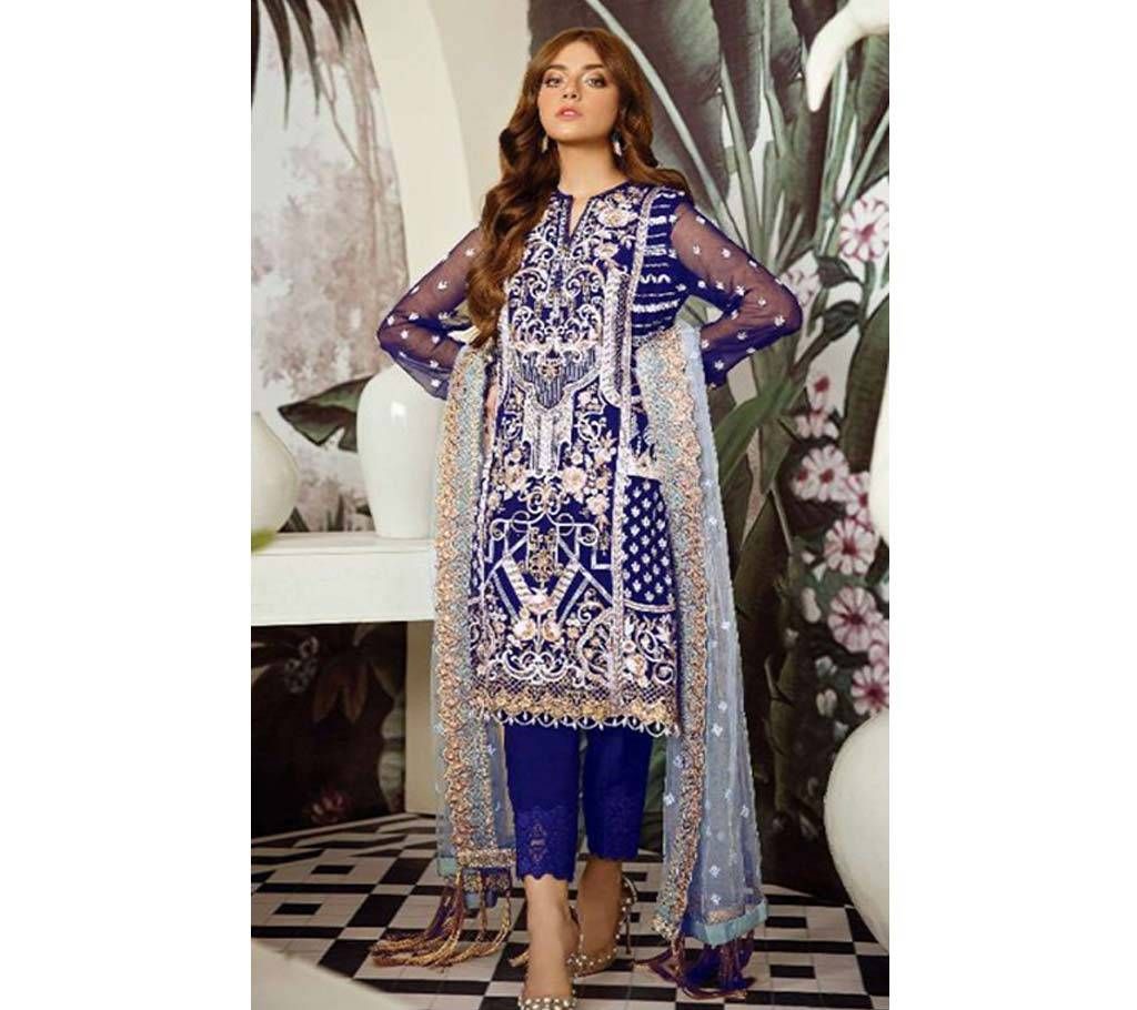 Unstitched Georgette 3 Piece-With Embroidery Rinaz Afrozeh-D.NO.1803 - UNC Top