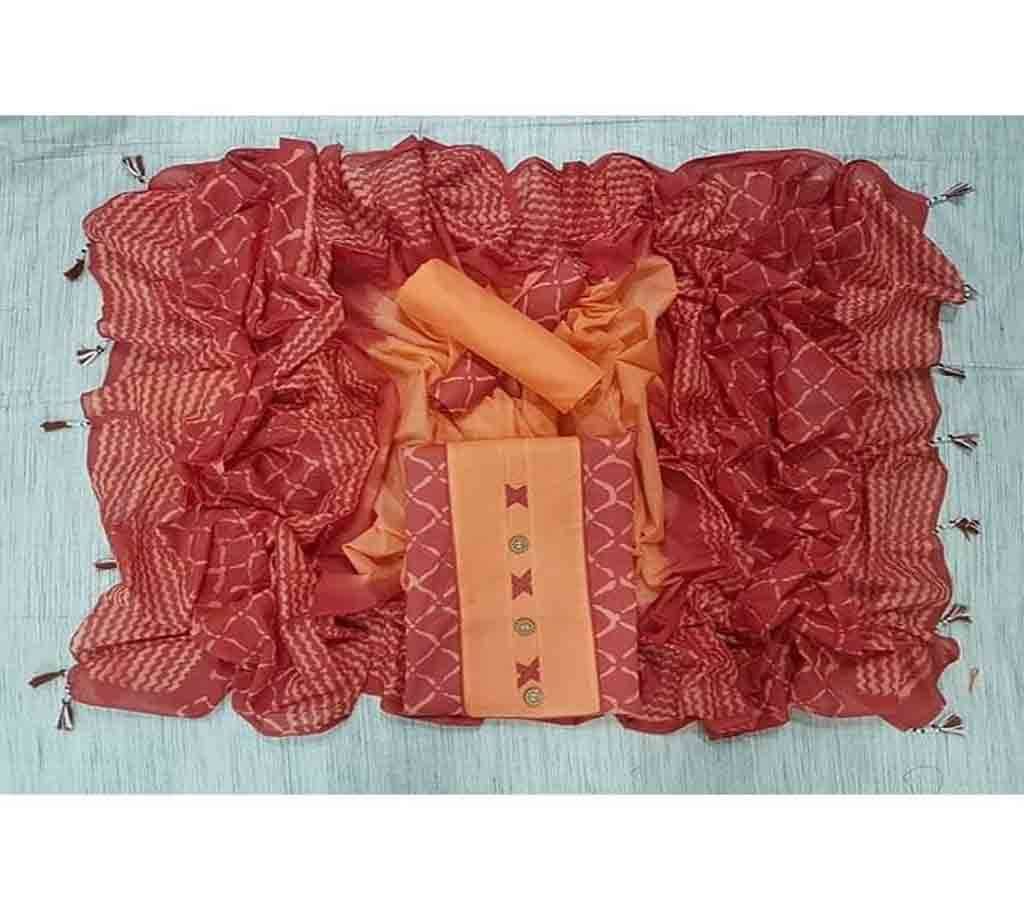 Unstitched Bexi Voil Leach Vegetable Batik Three Piece For Women-9