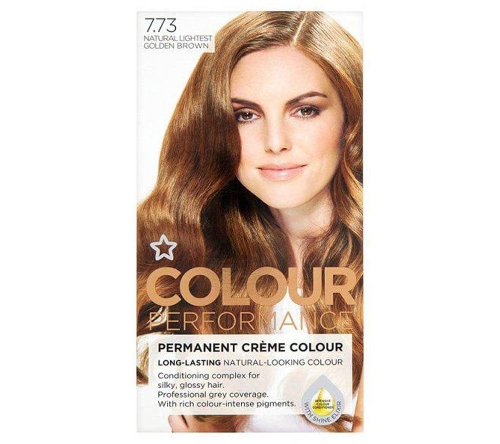 Superdrug Performance Natural Lightest Golden Brown 7.73 Hair Color