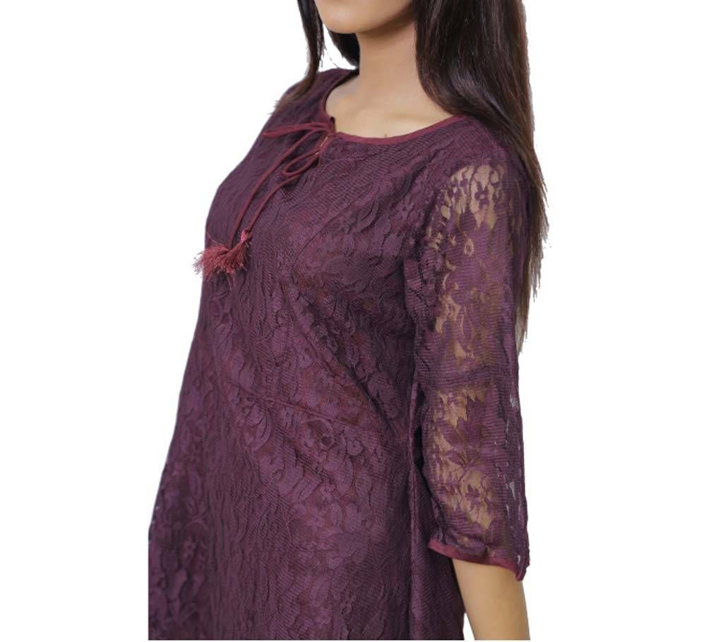 Grameen UNIQLO W Laced Flare Tops_Purple





