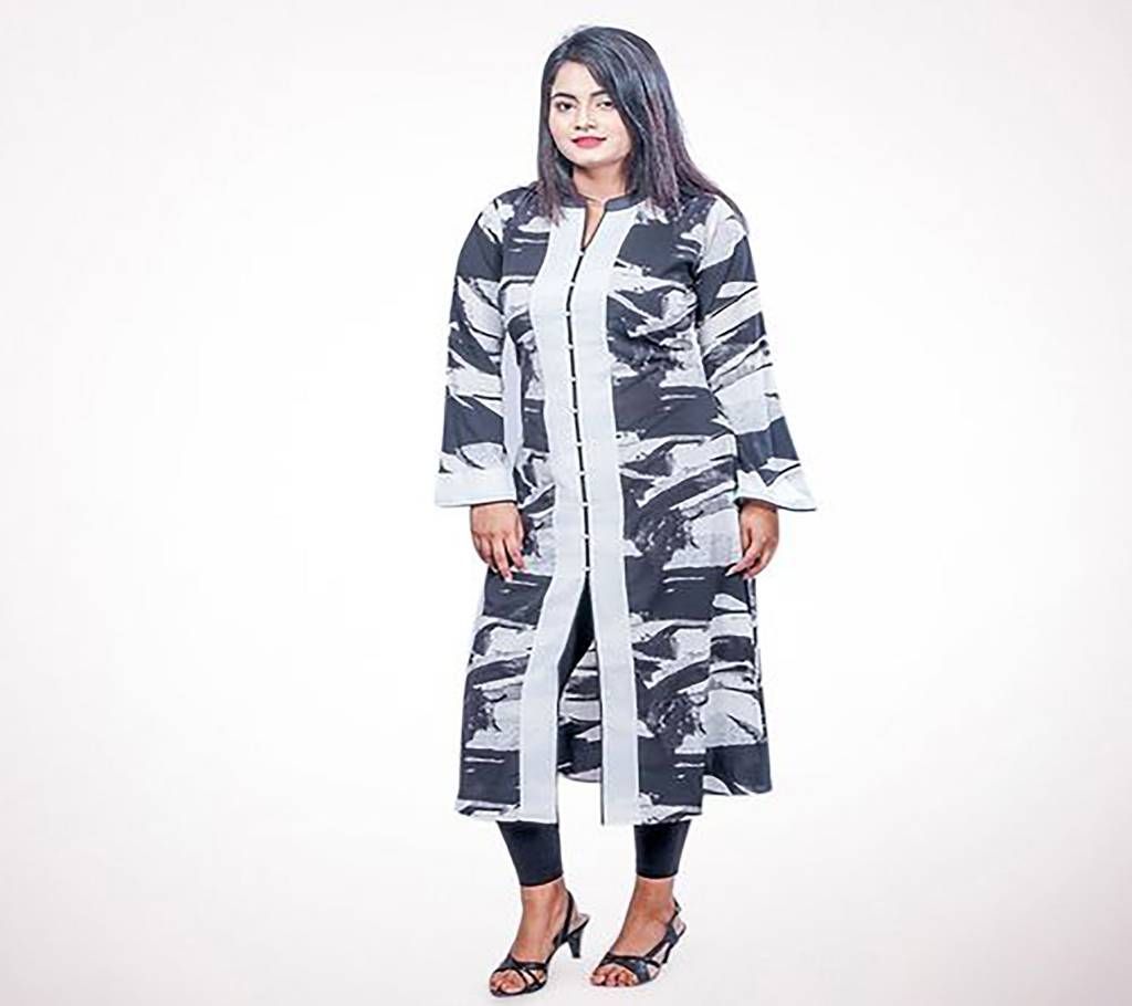 White and Gray Georgette Kurti for Women