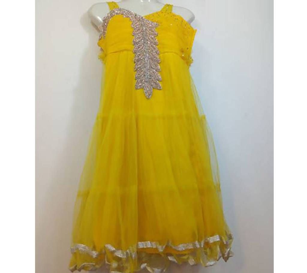 Stitched  Georgette Yellow 