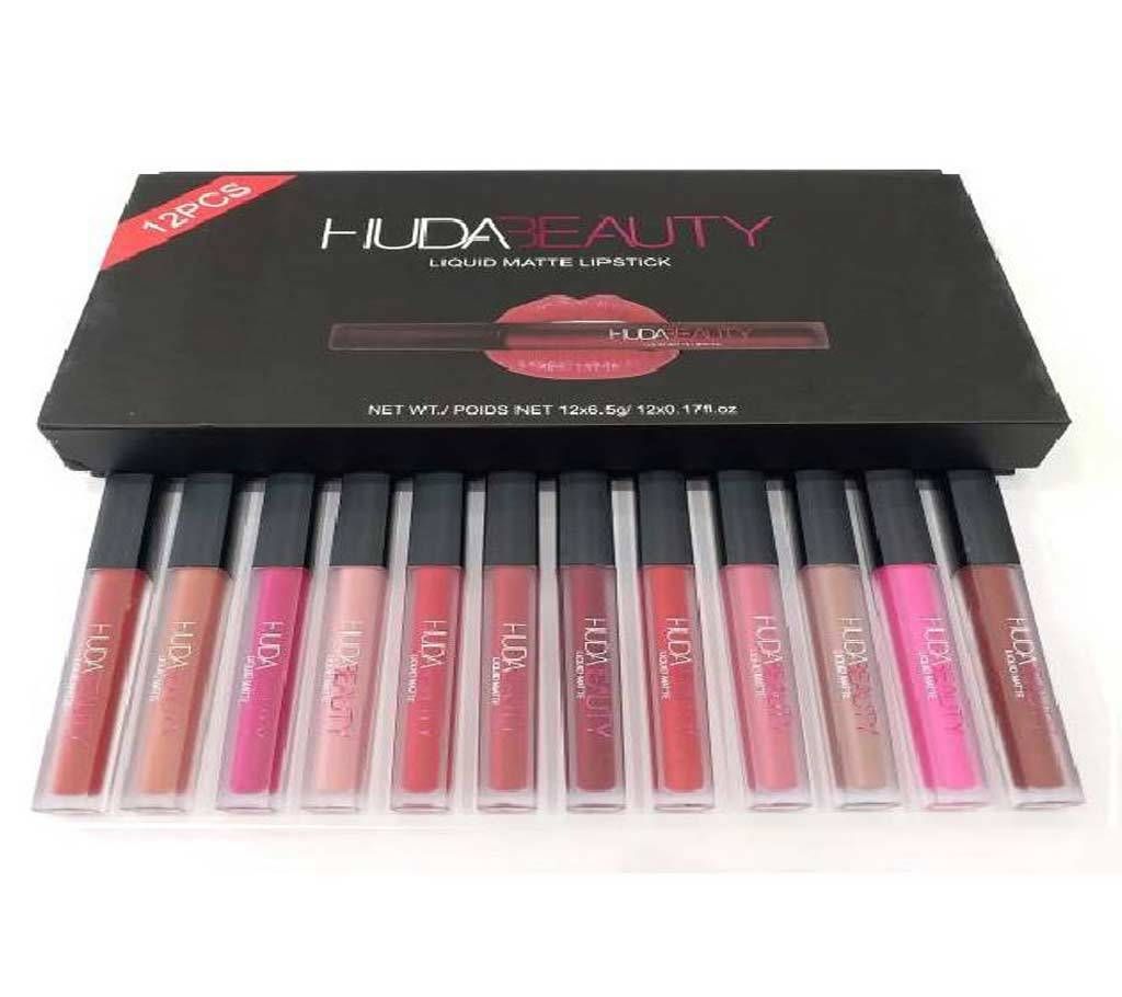 Huda Beauty Liquid Matte Lipstick Set- 12pcs(China)