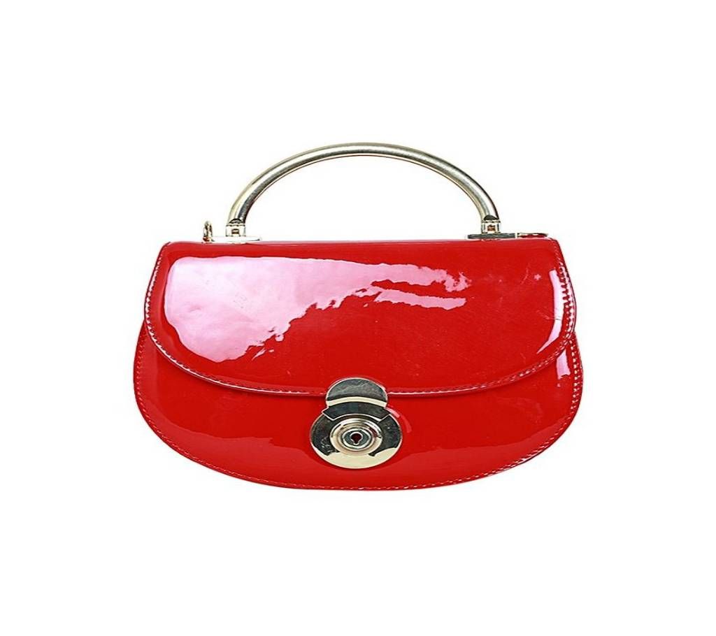 RED ARTIFICIAL LATHER HAND BAG FOR WOMEN