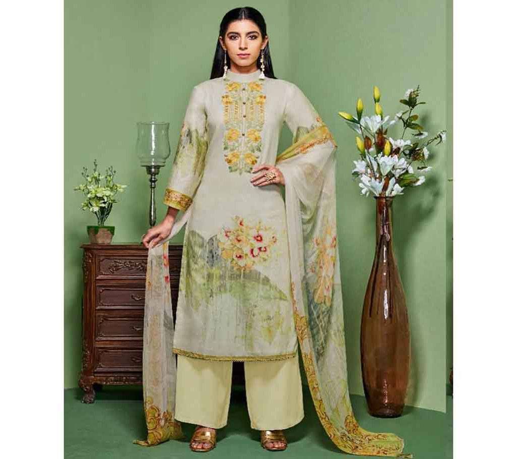 Jinaam's Tanisha Unstitched Printed Cotton Three Piece