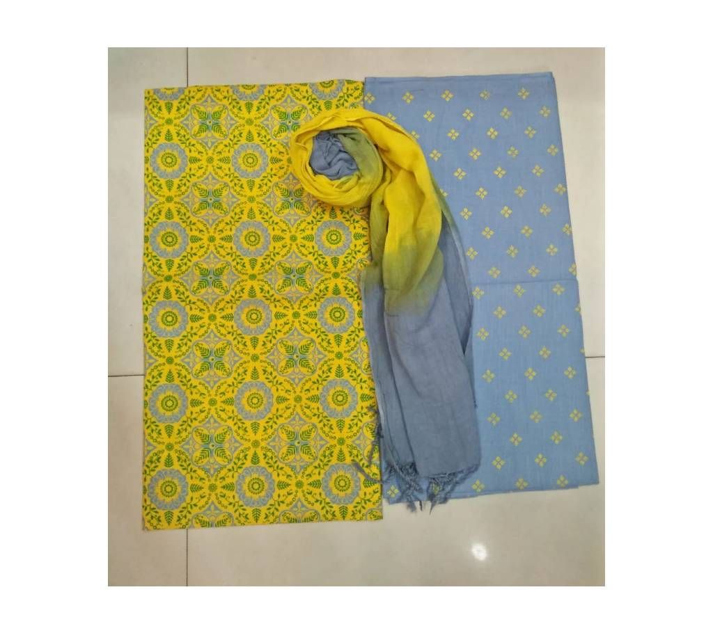 arong Block print  unstitched  three pieces