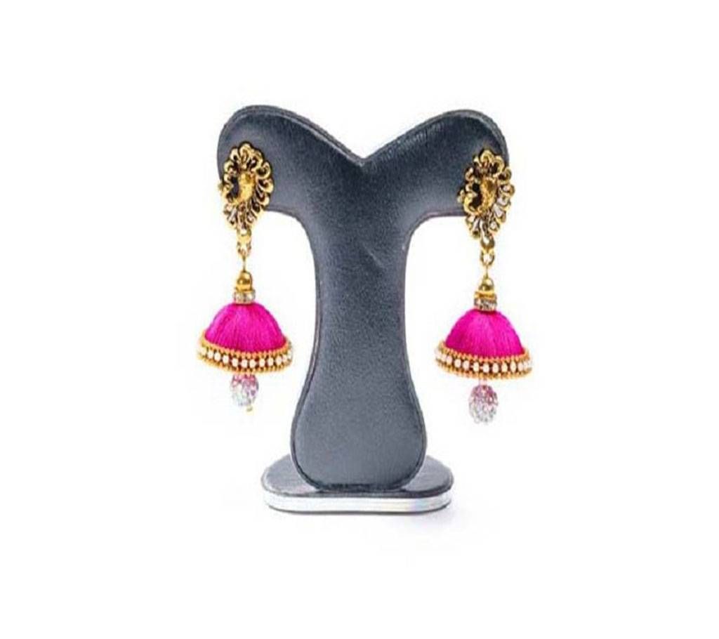 Light Megenta Silk Thread Earring