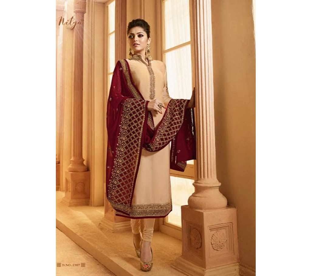Semi Stitched Embroidery Gorgeous Party Three Piece - Copy 