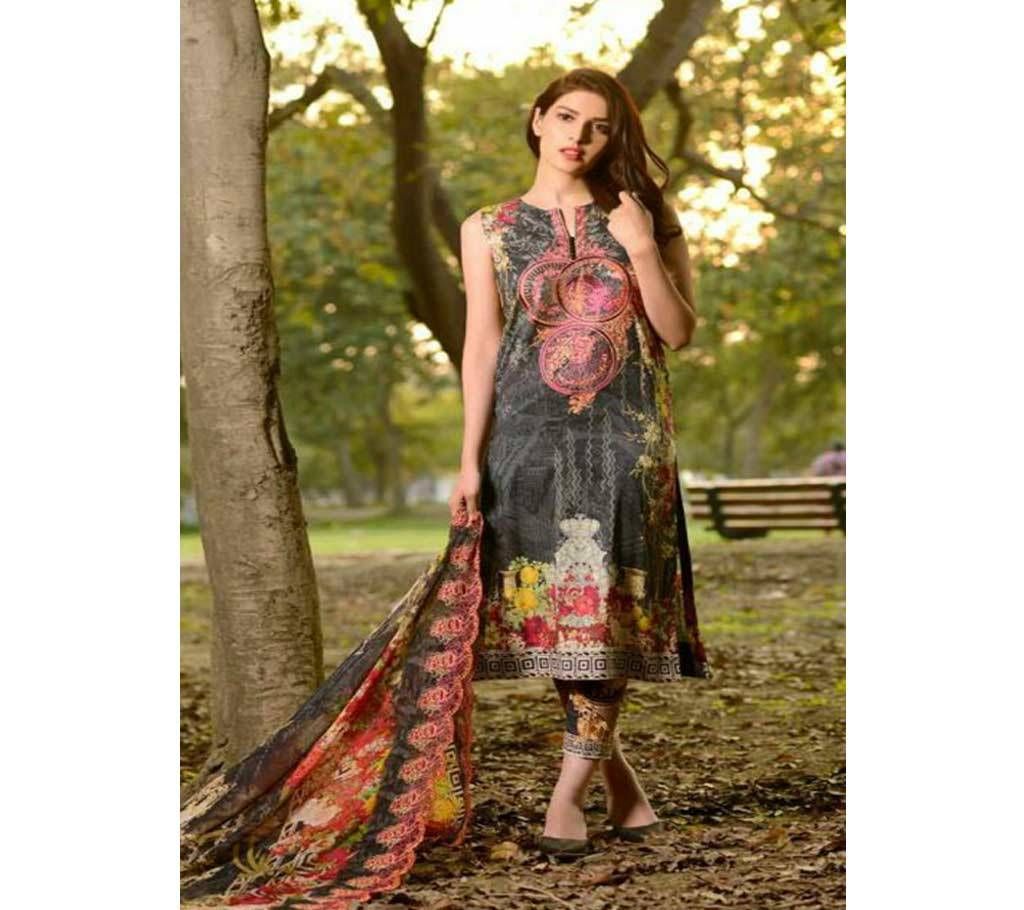 JOHORA Mushq BLACK SPALSH JH 105 Unstitched Three Piece - Copy