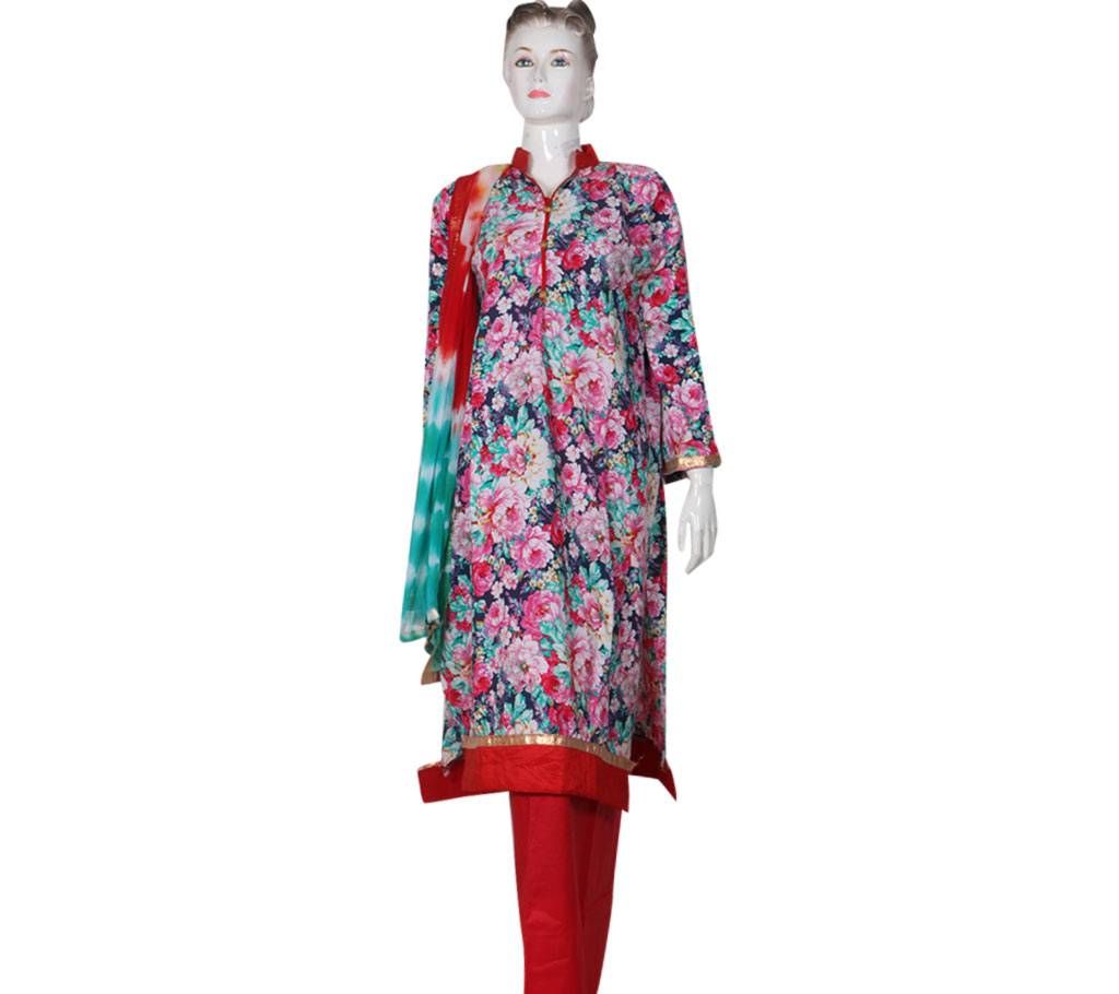 Indian unstitched linen three piece 