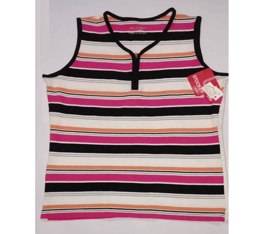 Ladies Casual Sleeveless Striped 